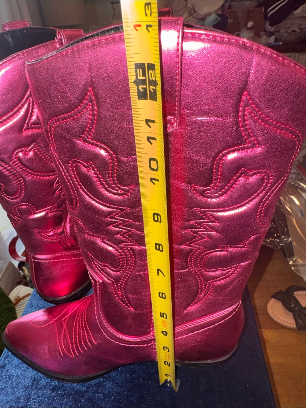 Soda Metallic Fuchsia Western Heeled Boots - Picture 7 of 7